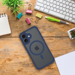 Case for Samsung A57 Full Matte Mag Cover MagSafe compatible navy blue