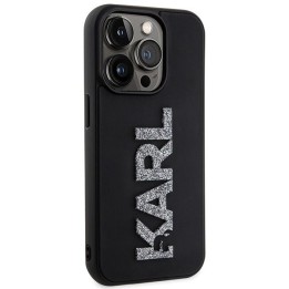 KARL LAGERFELD чехол для IPHONE 15 Pro Max KLHCP15X3DMBKCK (3D Logo Glitter) черный