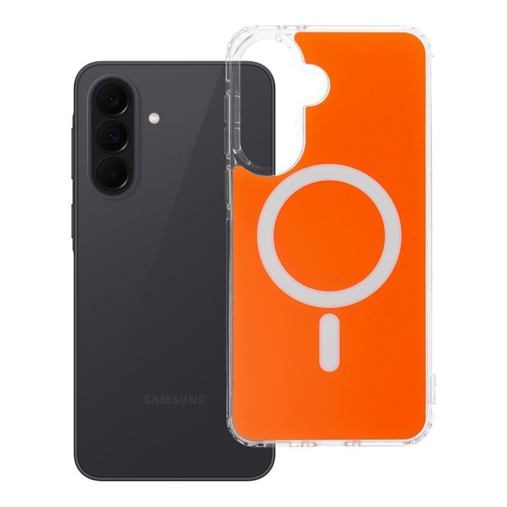 Чохол для Samsung A37 Clear Fusion Mag Cover сумісний з MagSafe hermes orange