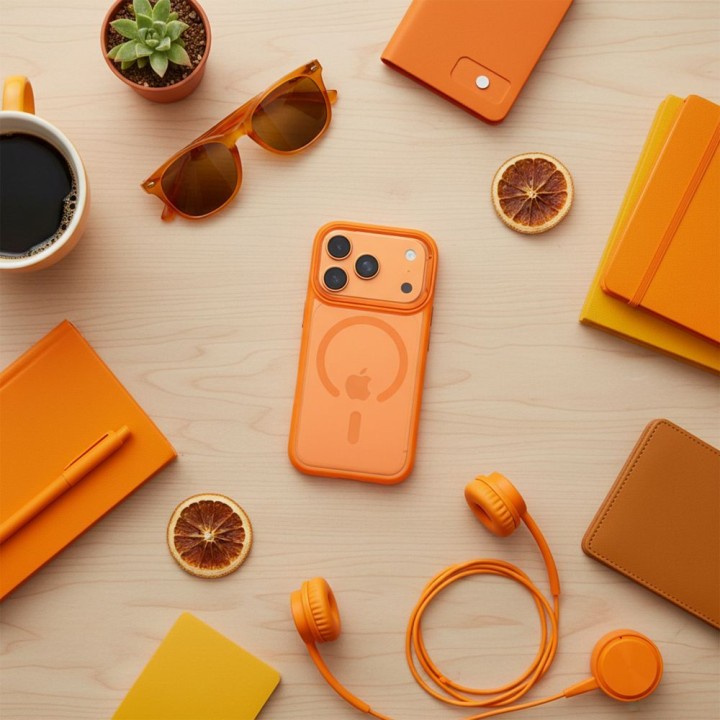 ROAR case MAG BUMPER compatible with MagSafe for IPHONE 15 orange