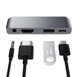 Adapter HUB 4-in-1 USB C Satechi Mobile Pro Hub ST-TCMPHM grey