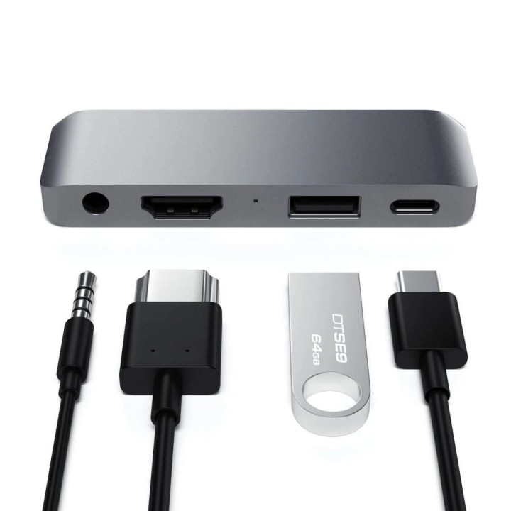 Adapter HUB 4-in-1 USB C Satechi Mobile Pro Hub ST-TCMPHM grey