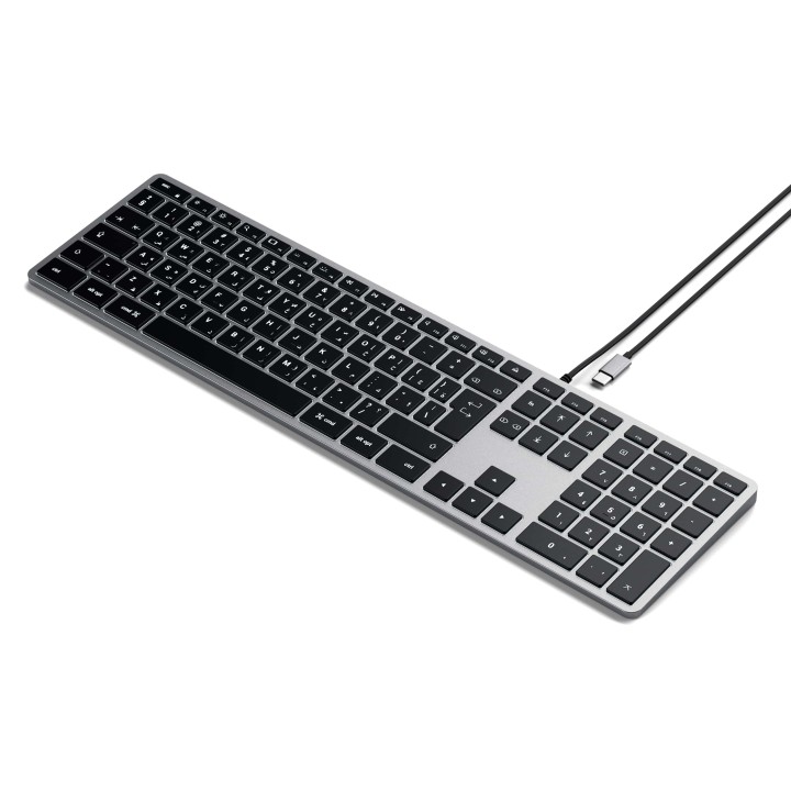 Wired keyboard USB C QWERTY Satechi Slim W3 Wired ST-UCSW3M grey