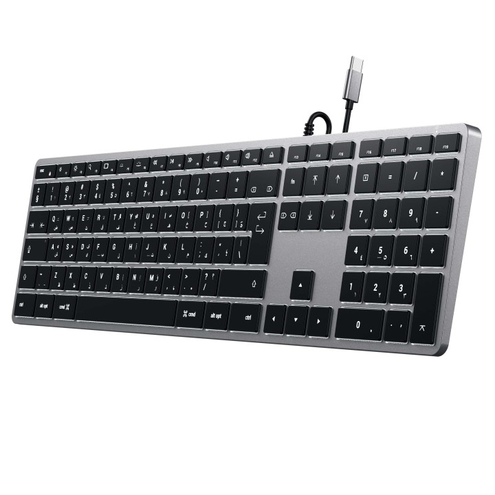 Wired keyboard USB C QWERTY Satechi Slim W3 Wired ST-UCSW3M grey