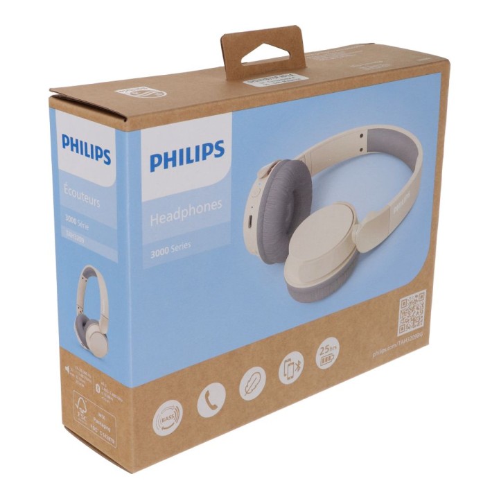 Wireless on-ear headphones Philips TAH3209BG/00 beige