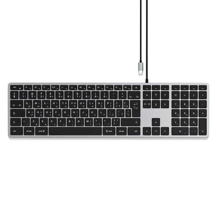 Дротова клавіатура USB C QWERTY Satechi Slim W3 Wired ST-UCSW3M сіра