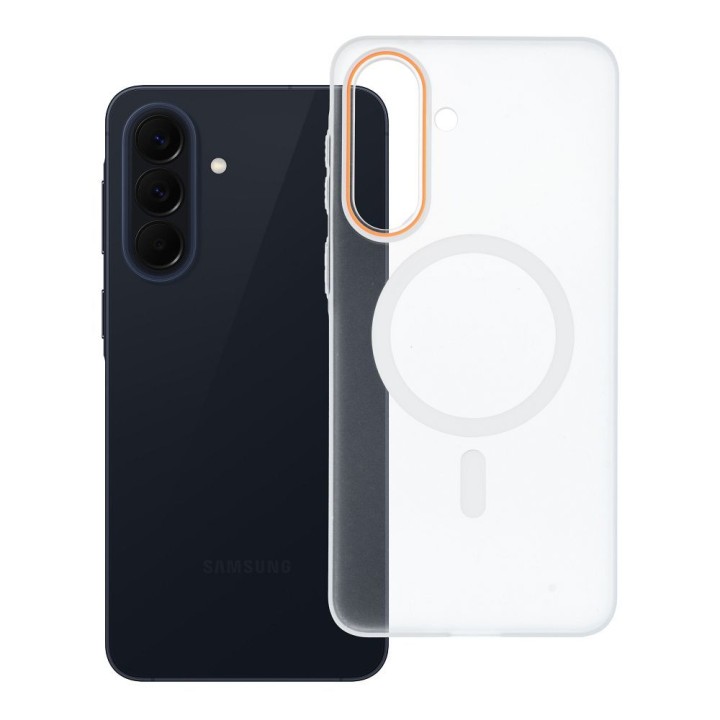 Чохол для Samsung A57 Go Orange сумісний з MagSafe прозорий