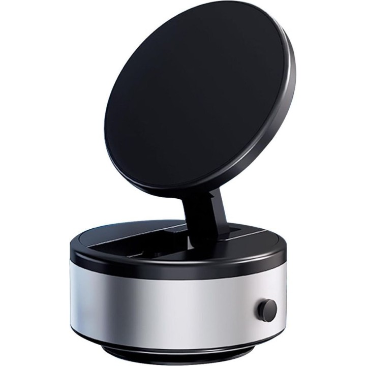 Electric vacuum car holder compatible with MagSafe silver