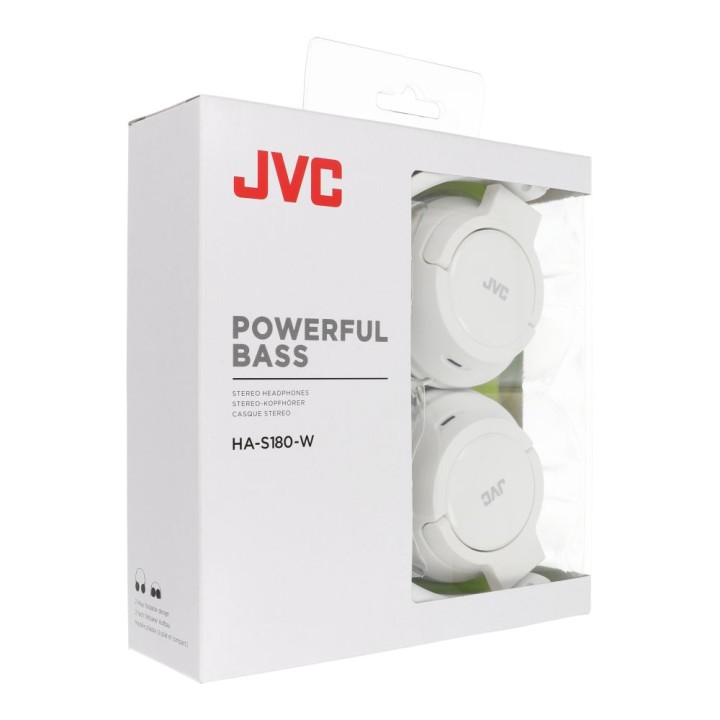 Wired on-ear headphones jack 3,5mm JVC HA-S180-W white