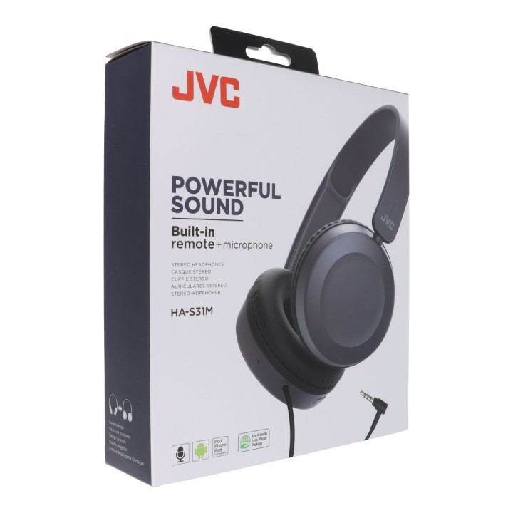Проводные наушники с оголовьем с микрофоном jack 3,5mm JVC HA-S31M-A-E синие