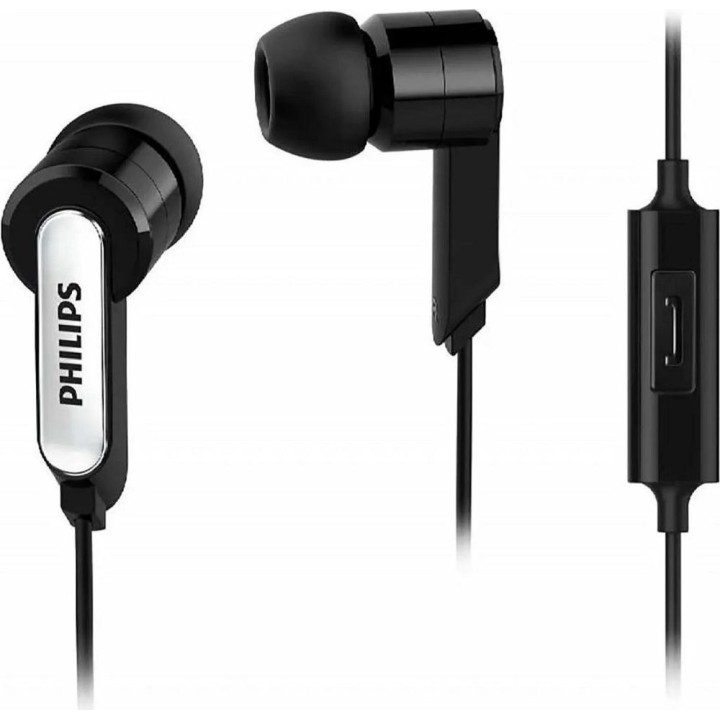 Проводные наушники с пультом и микрофоном jack 3,5mm PHILIPS SHE1405BK/10 черные