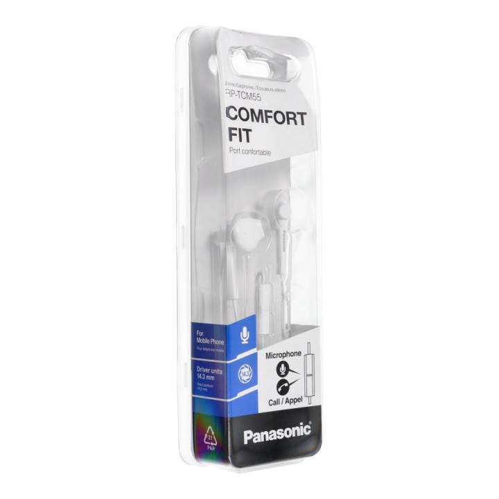 Дротові навушники jack 3,5mm PANASONIC RP-TCM55E-W білі