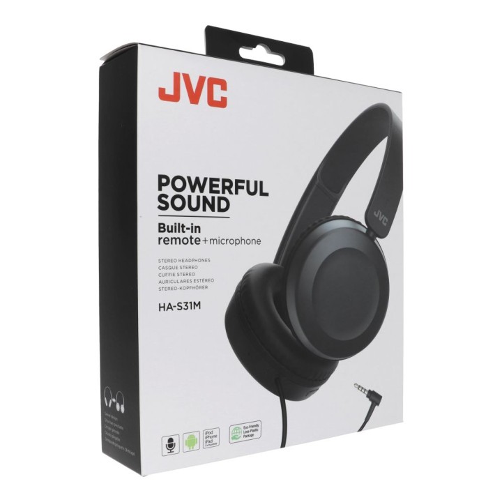 Wired headphones with headband jack 3,5mm JVC HA-S31M-B-E black