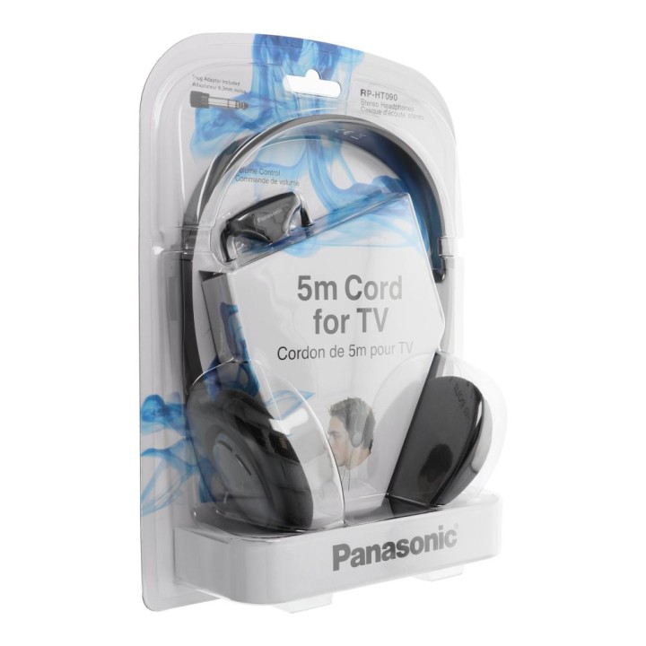 Дротові навушники (5m) для телевізора Headset TV PANASONIC RP-HT090E-H чорні