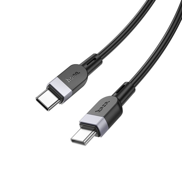 Кабель USB-C – USB-C Hoco 3A 60W силіконовий 2 m X109 чорний