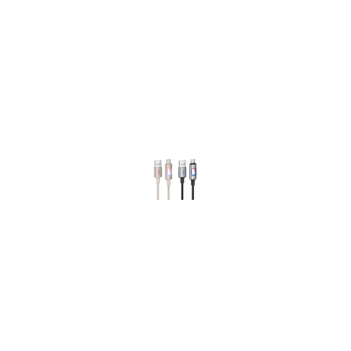 Кабель USB зі світлодіодами LED USB A – USB C Hoco 3A 1,2 m U144 чорний
