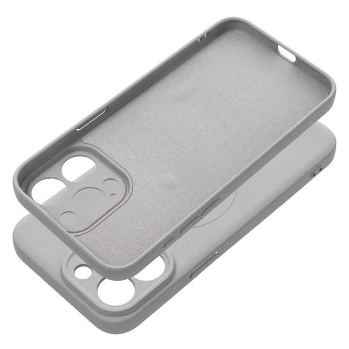 Case for iPhone 15 PRO MAX Silicone Mag Cover compatible with MagSafe (camera protection) titanium grey