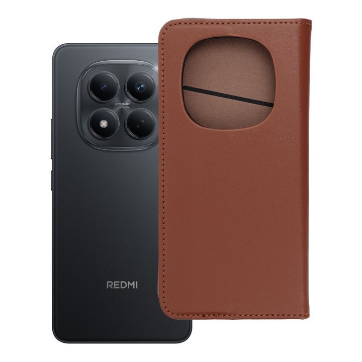 Etui z klapką na Xiaomi Redmi NOTE 15 5G Smart Pro Book skórzane brązowe