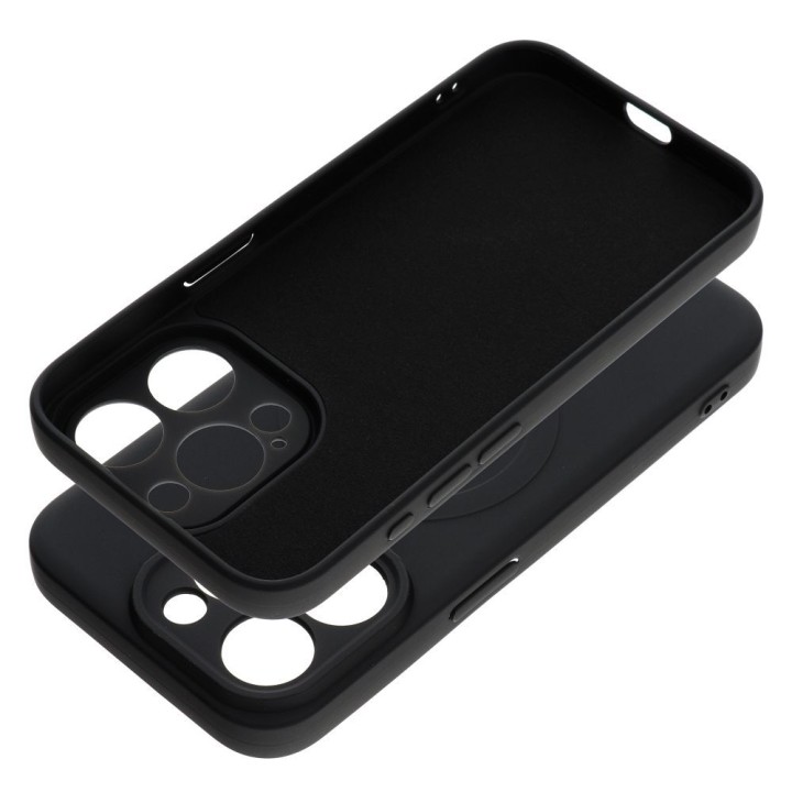 Etui na iPhone 15 PRO Silicone Mag Cover zgodne z MagSafe (camera protection) czarne
