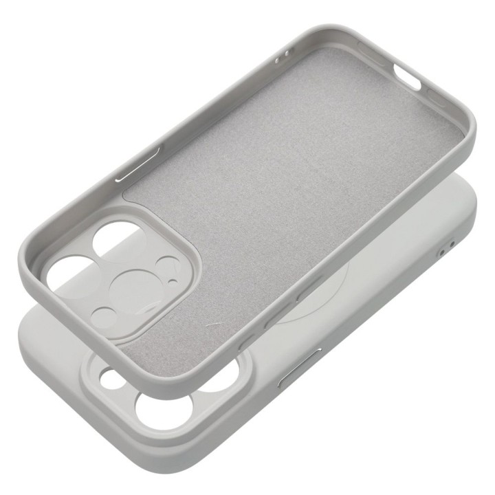 Case for iPhone 15 PRO Silicone Mag Cover compatible with MagSafe (camera protection) titanium