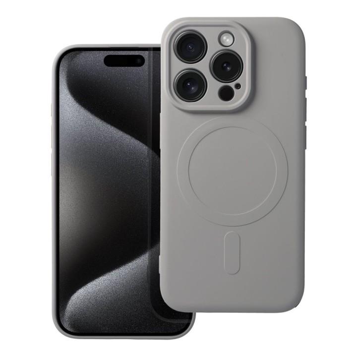 Чохол для iPhone 15 PRO Silicone Mag Cover сумісний із MagSafe (camera protection) титаново-сірий