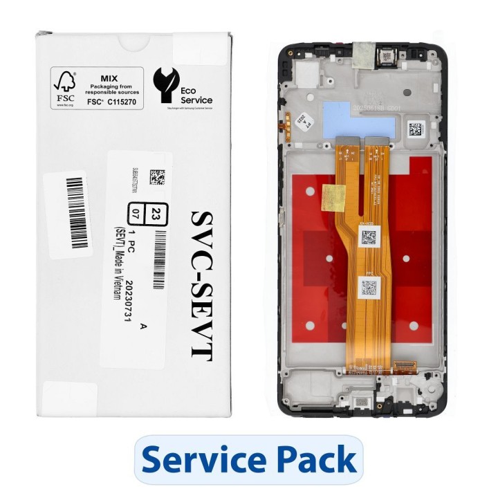 ServicePack LCD display for SAMSUNG A07 4G A075 Gray GH81-28044A
