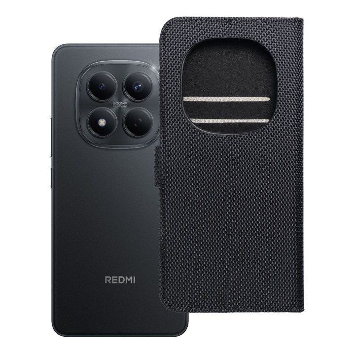 Flip case for Xiaomi Redmi NOTE 15 PRO PLUS 5G 4Card RFID anti-theft tech fabric black
