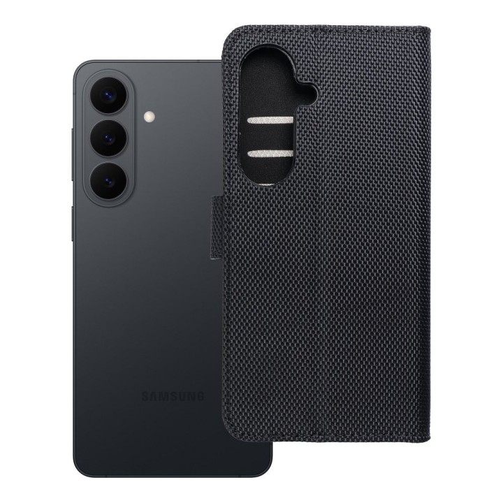 Flip case for Samsung S26 4Card RFID anti-theft tech fabric black