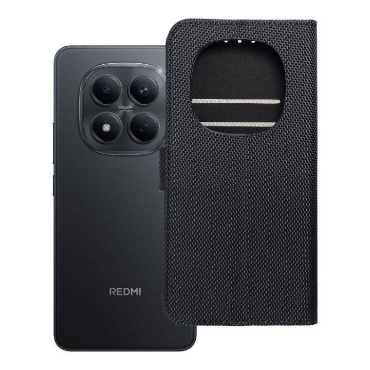 Flip case for Xiaomi Redmi NOTE 15 5G 4Card RFID anti-theft tech fabric black