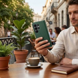 Flip case for Samsung A17 Split Book green-gold