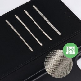 Чехол с клапаном для Xiaomi Redmi NOTE 15 PRO 5G 4Card RFID противокражные tech fabric черный
