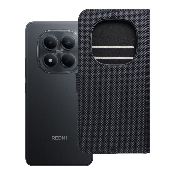 Чехол с клапаном для Xiaomi Redmi NOTE 15 PRO 4G 4Card RFID противокражные tech fabric черный