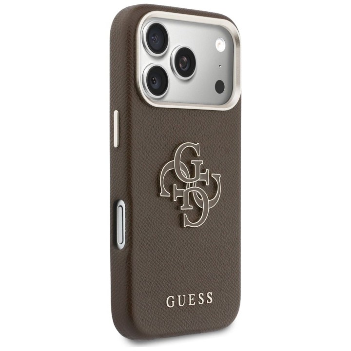 GUESS чехол для IPHONE 17 Pro GUHCP17L5PS4RGGW (PU FW Resin Logo) коричневый