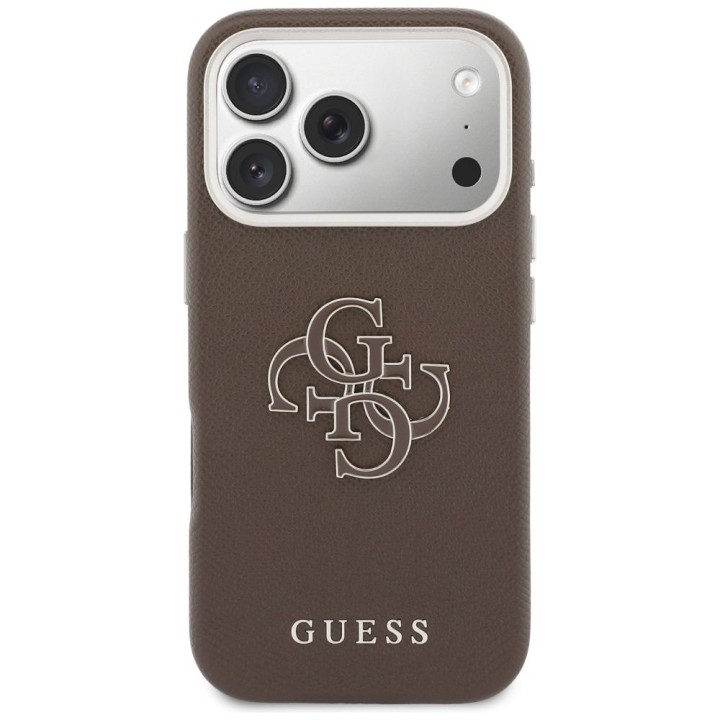 GUESS чехол для IPHONE 17 Pro GUHCP17L5PS4RGGW (PU FW Resin Logo) коричневый