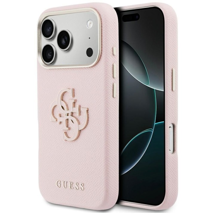 GUESS чохол для IPHONE 17 Pro GUHCP17L5PS4RGGP (PU FW Resin Logo) рожевий