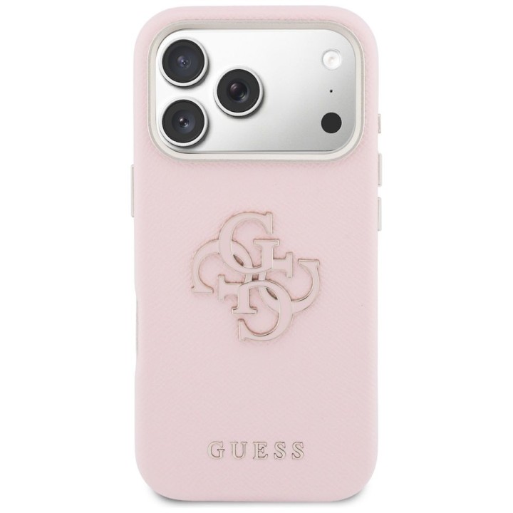 GUESS чохол для IPHONE 17 Pro GUHCP17L5PS4RGGP (PU FW Resin Logo) рожевий