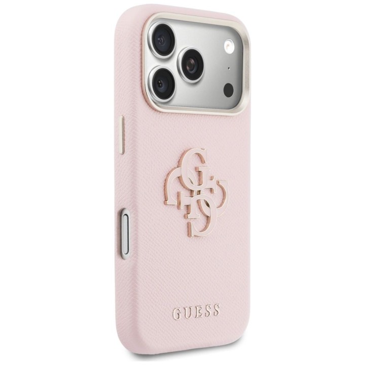 GUESS чохол для IPHONE 17 Pro GUHCP17L5PS4RGGP (PU FW Resin Logo) рожевий