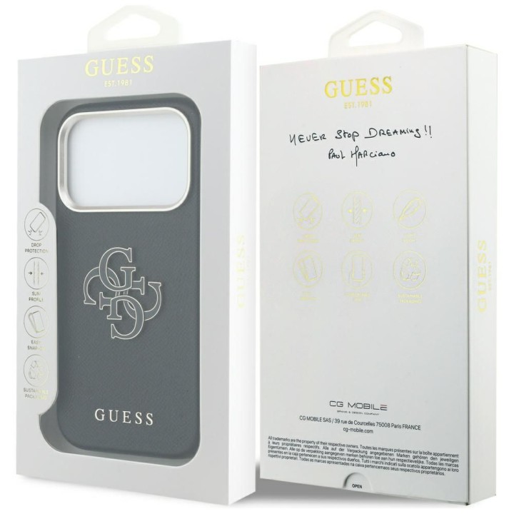 GUESS case for IPHONE 17 Pro Max GUHCP17X5PS4RGGK (PU FW Resin Logo) black