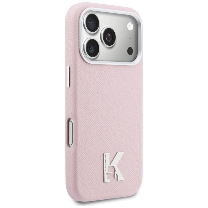 KARL LAGERFELD чехол для IPHONE 17 Pro Max совместимый с MagSafe KLHMP17X5PGFKHGP (PU FW W/ KHead Logo) розовый