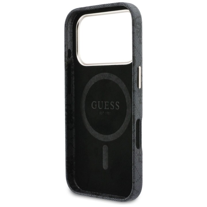 GUESS чехол для IPHONE 17 Pro совместимый с MagSafe GUHMP17L5P4FWMSK (PU FW 4G Script) черный