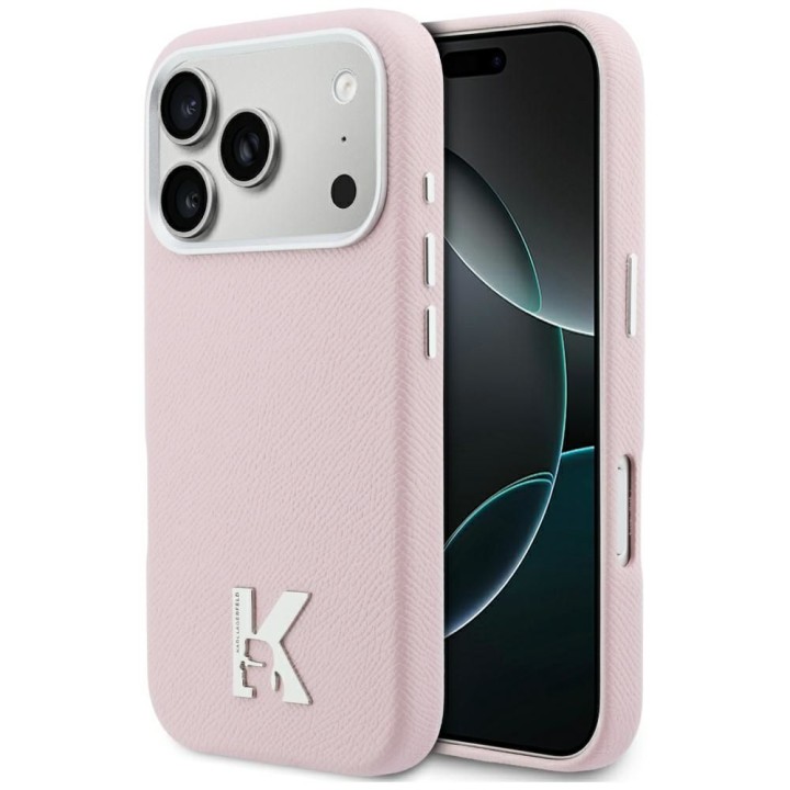 KARL LAGERFELD futerał do IPHONE 17 Pro Max kompatybilny z MagSafe KLHMP17X5PGFKHGP (PU FW W/ KHead Logo) różowy