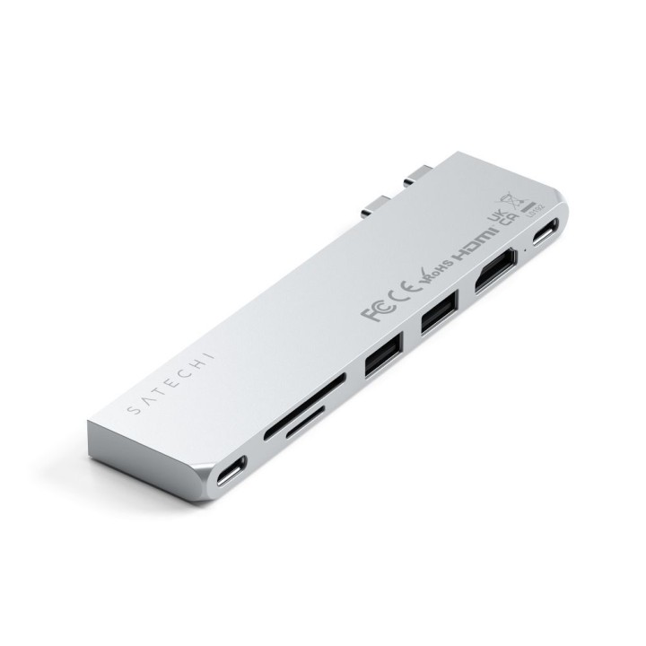 Adapter HUB 7-in-1 2 x USB C Satechi Pro HUB Slim ST-HUCPHSS for MacBook silver