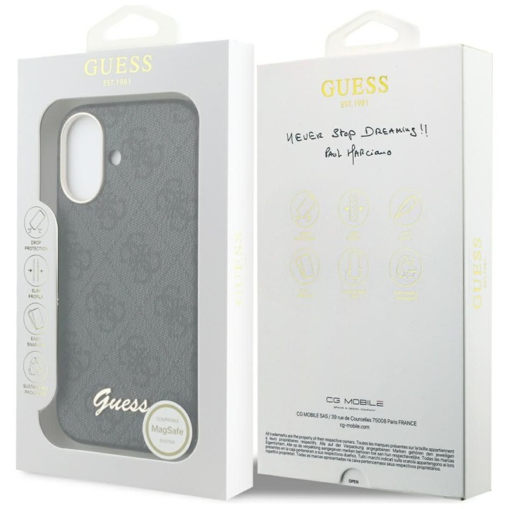GUESS чохол для IPHONE 17 сумісний з MagSafe GUHMP17S5P4FWMSK (PU FW 4G Script) чорний