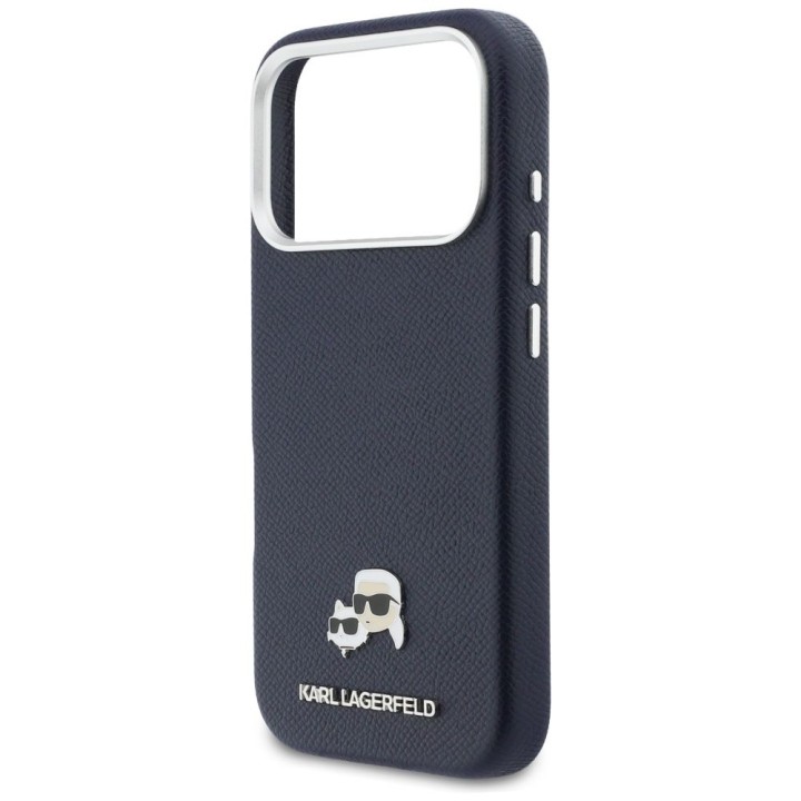 KARL LAGERFELD futerał do IPHONE 17 Pro kompatybilny z MagSafe KLHMP17L6PFKCLB (PU FW W/ K&C Head Pin) niebieski