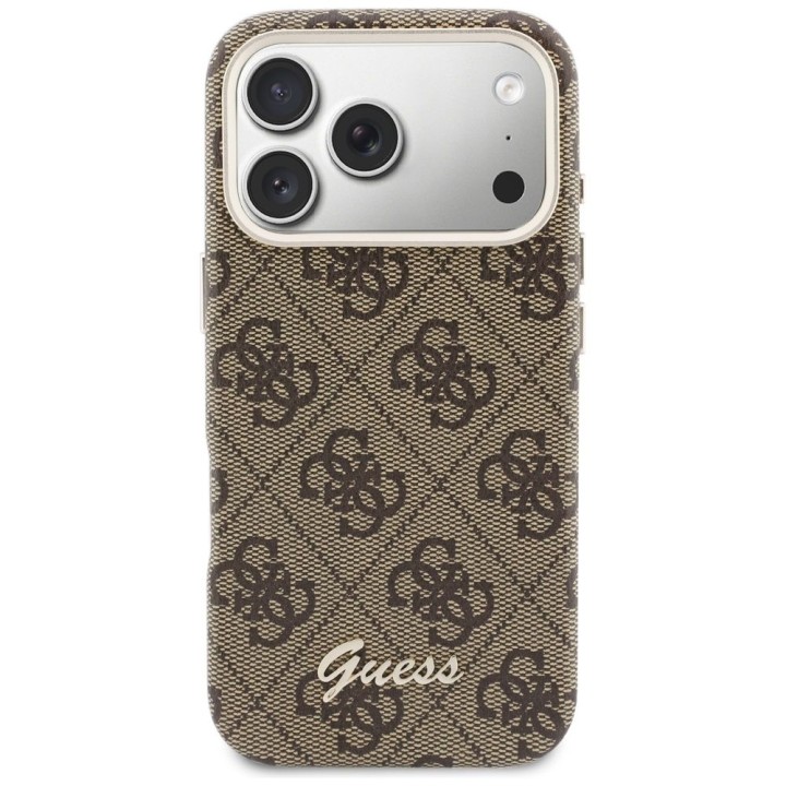 GUESS case for IPHONE 17 Pro compatible with MagSafe GUHMP17L5P4FWMSW (PU FW 4G Script) brown