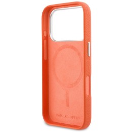 KARL LAGERFELD futerał do IPHONE 17 Pro kompatybilny z MagSafe KLHMP17L6PFKCLO (PU FW W/ K&C Head Pin) pomarańczowy