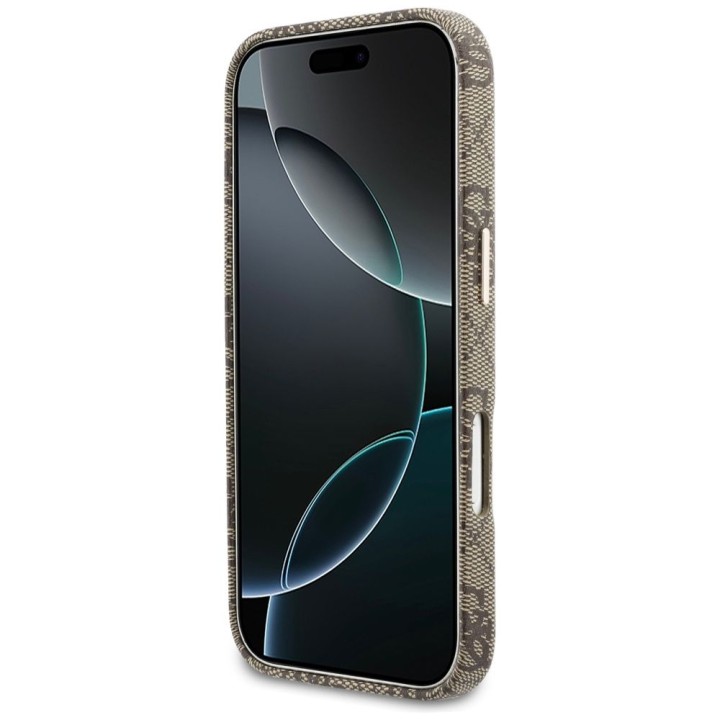 GUESS futerał do IPHONE 17 Pro kompatybilny z MagSafe GUHMP17L5P4FWMSW (PU FW 4G Script) brązowy