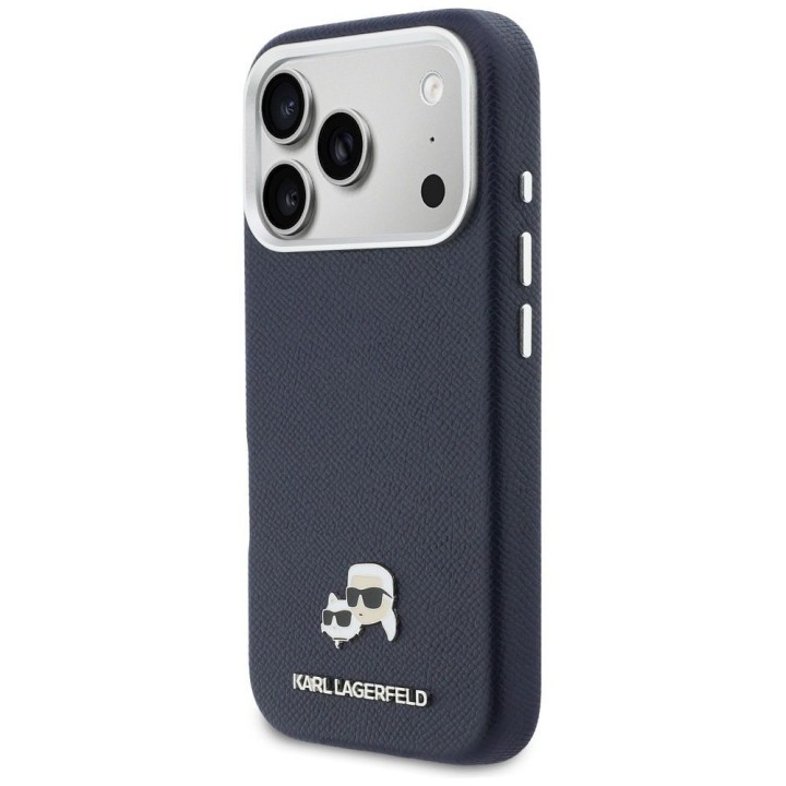 KARL LAGERFELD case for IPHONE 17 Pro Max compatible with MagSafe KLHMP17X6PFKCLB (PU FW W/ K&C Head Pin) blue