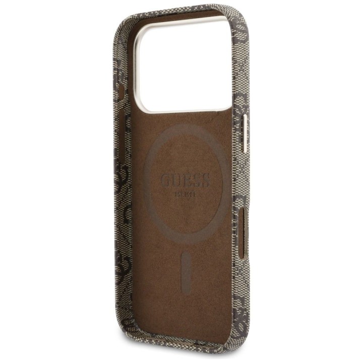 GUESS чехол для IPHONE 17 Pro совместимый с MagSafe GUHMP17L5P4FWMSW (PU FW 4G Script) коричневый