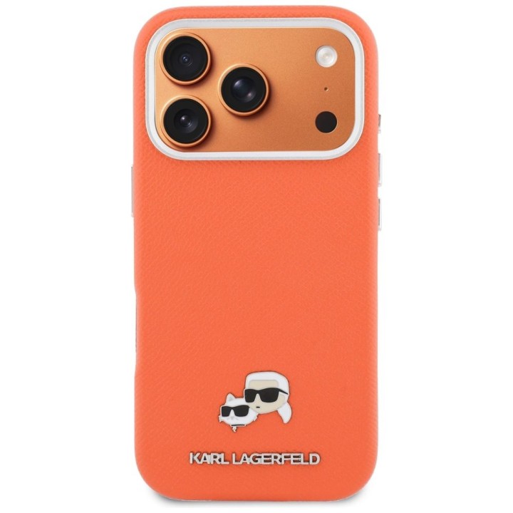 KARL LAGERFELD чохол для IPHONE 17 Pro сумісний з MagSafe KLHMP17L6PFKCLO (PU FW W/ K&C Head Pin) помаранчевий